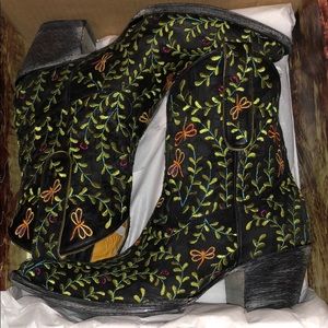 Old gringo Black dragonfly embroidered boots